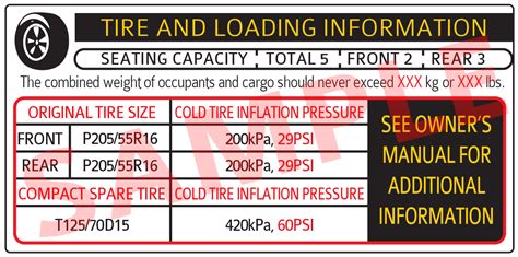 hankook tire placard